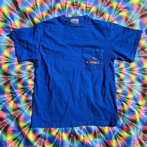 Vintage 90's CLUB NAUTIQUE Men’s Pocket T-Shirt Medium Blue Embroidered